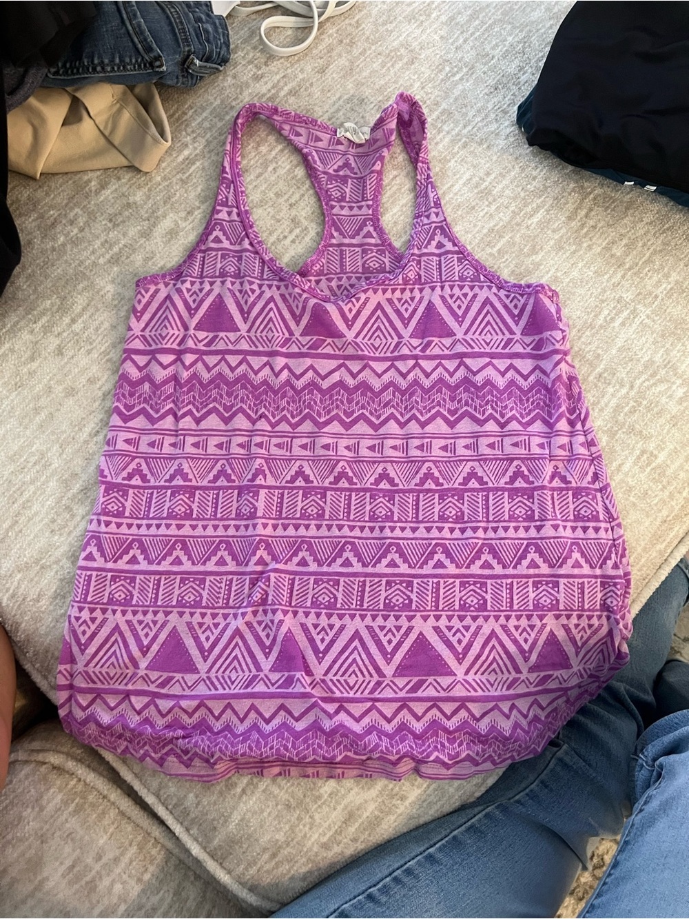 aerie Purple Aztec Racerback Tank Top